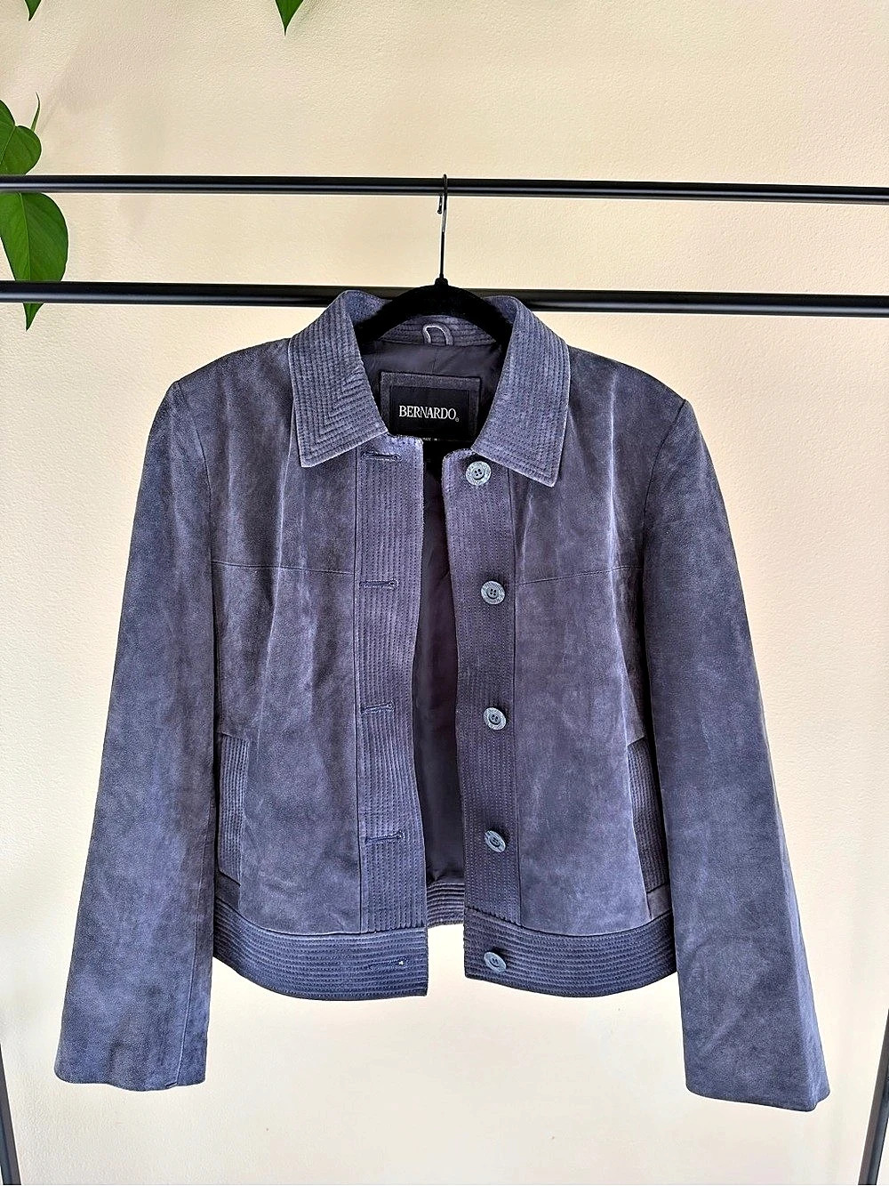 Bernardo Leather Jacket in Purple Like New